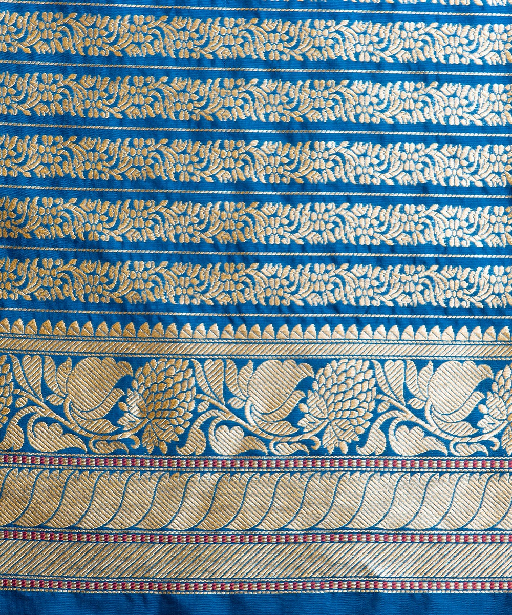 Handloom_Blue_Pure_Katan_Silk_Banarasi_Saree_With_Gold_And_Silver_Zari_Kadhwa_Booti_WeaverStory_05
