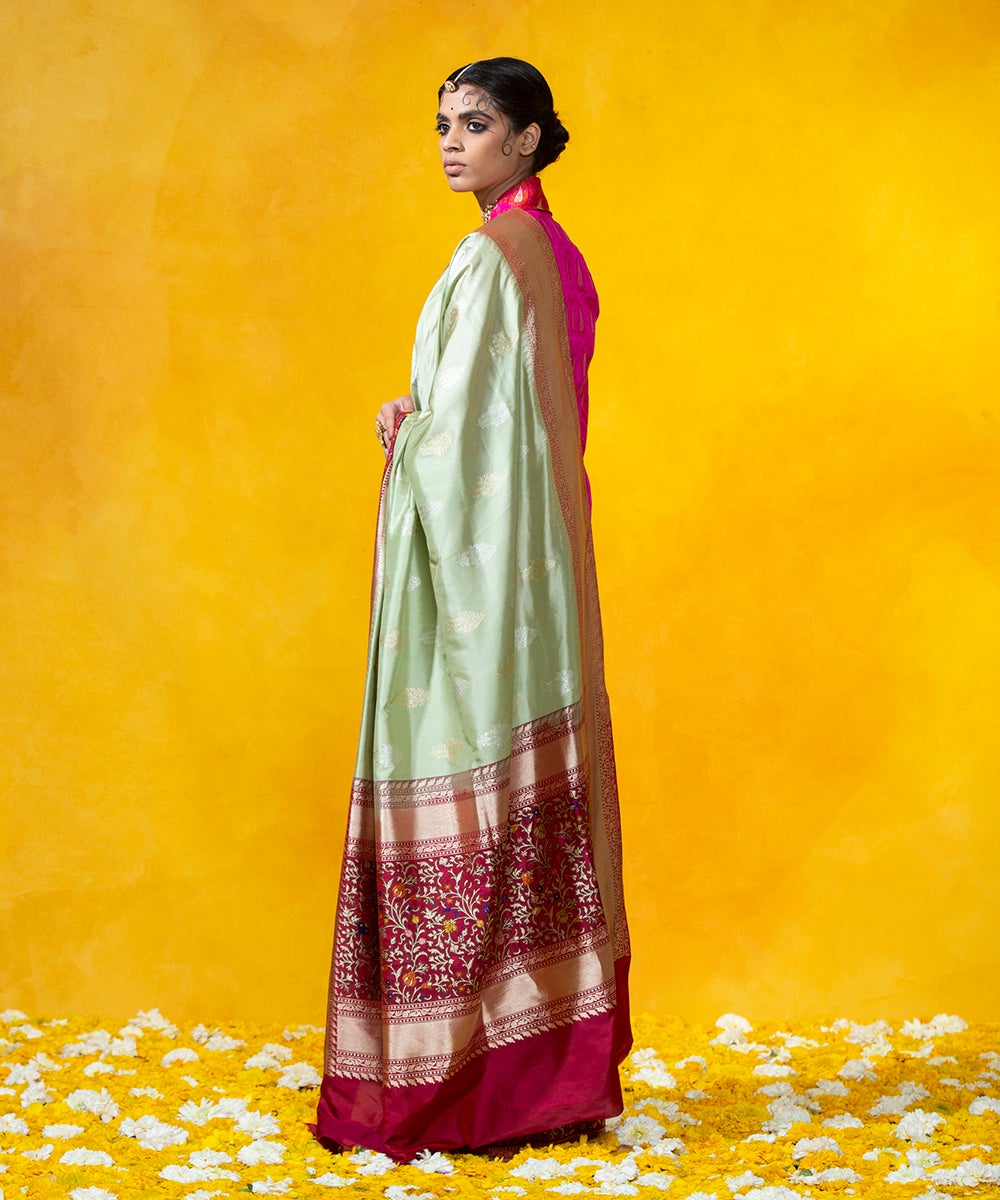 Pista_Green_Kadhwa_Booti_Ssare_With_Meenakari_Border_and_Pallu_WeaverStory_03