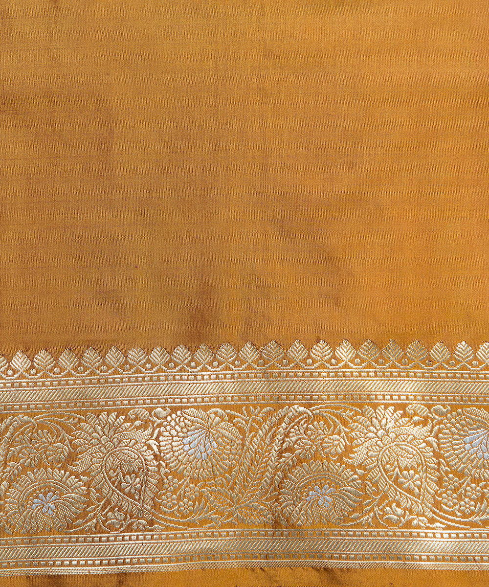 Handloom_Brown_Pure_Katan_Silk_Banarasi_Saree_With_Mustard_Border_WeaverStory_05