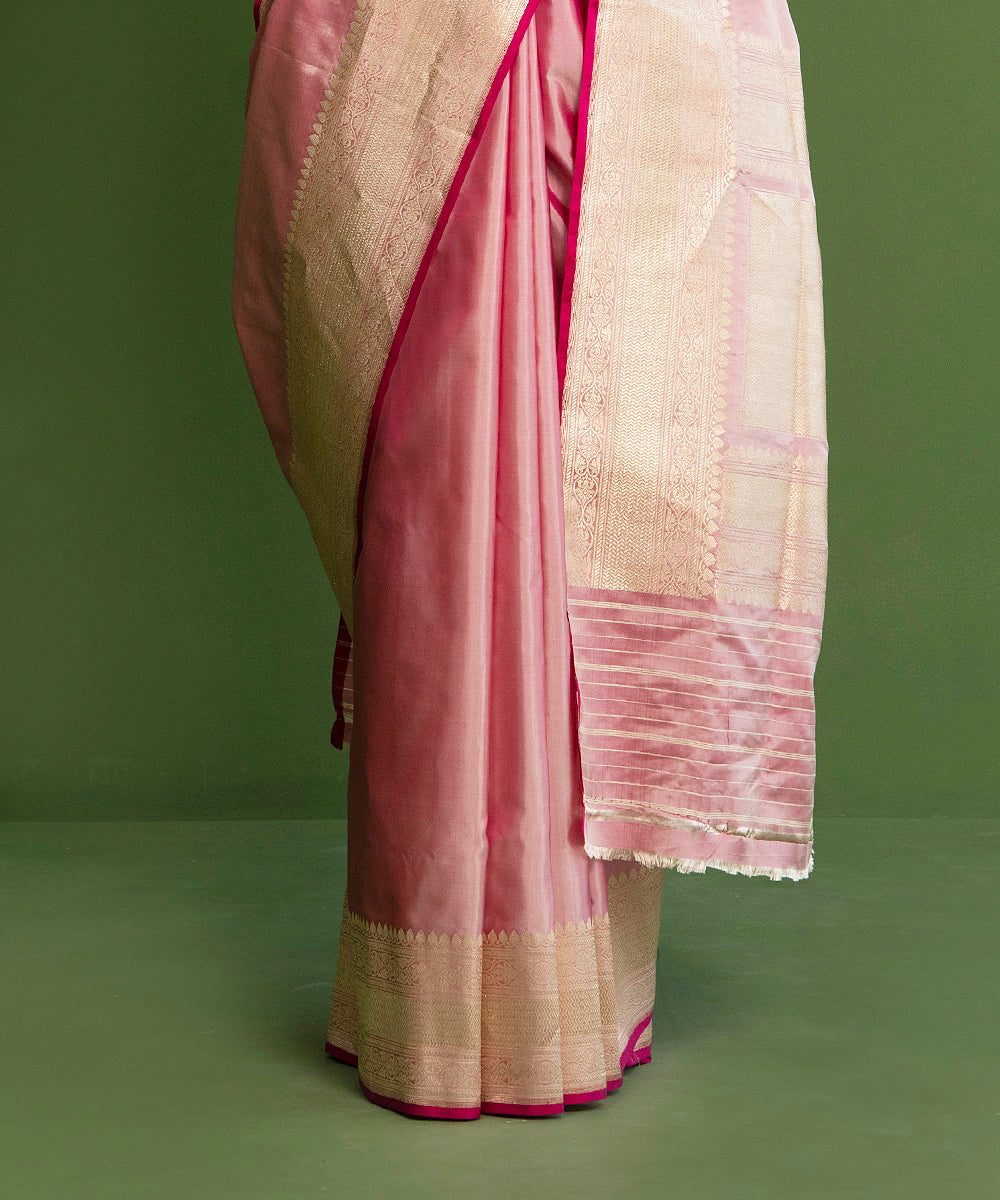 Handloom_Pink_Plain_Banarasi_Saree_With_Kadhwa_Border_and_Pallu_WeaverStory_04
