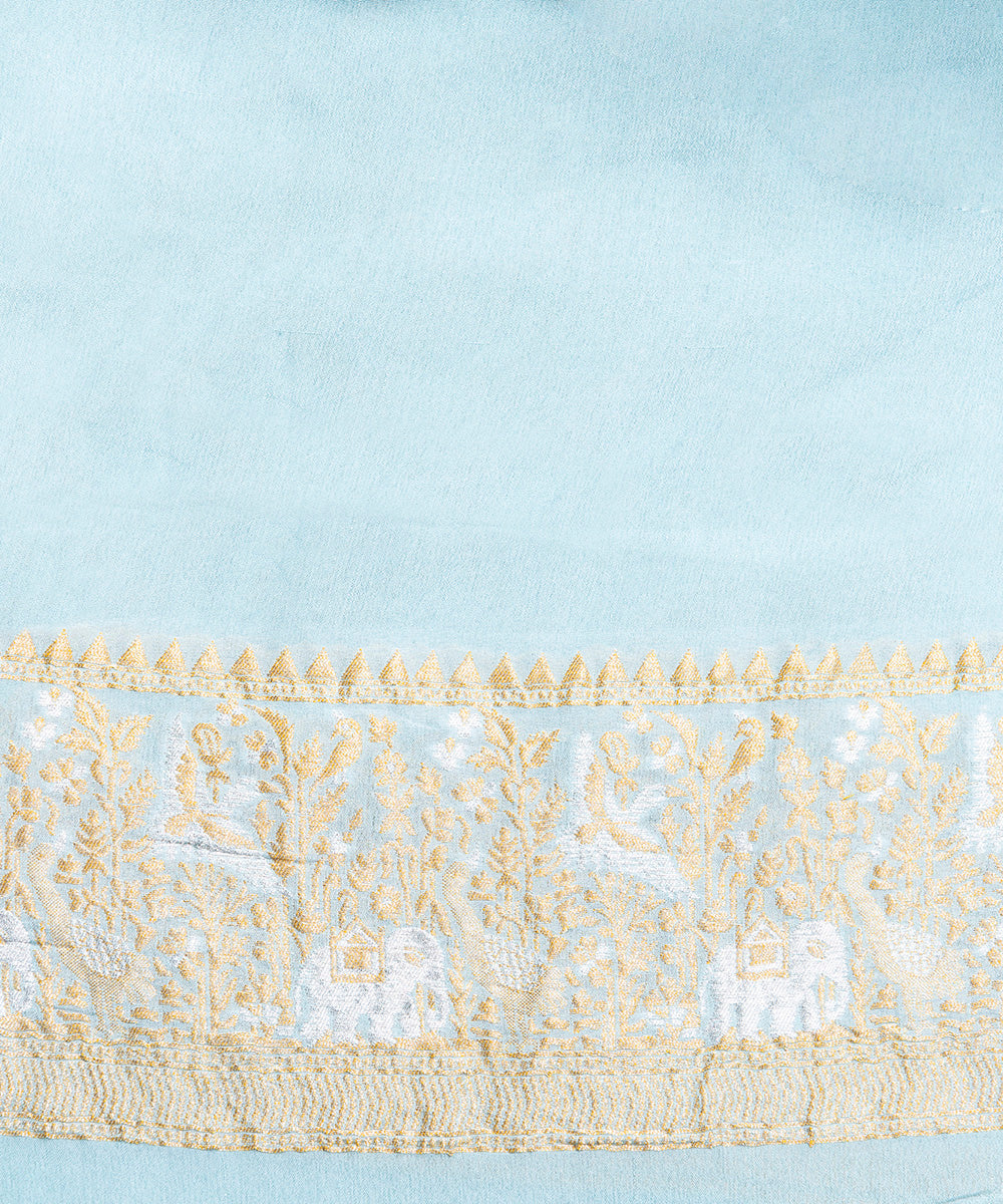 Powder_Blue_Handloom_Cutwork_Weave_Banarasi_Jangla_Saree_WeaverStory_05