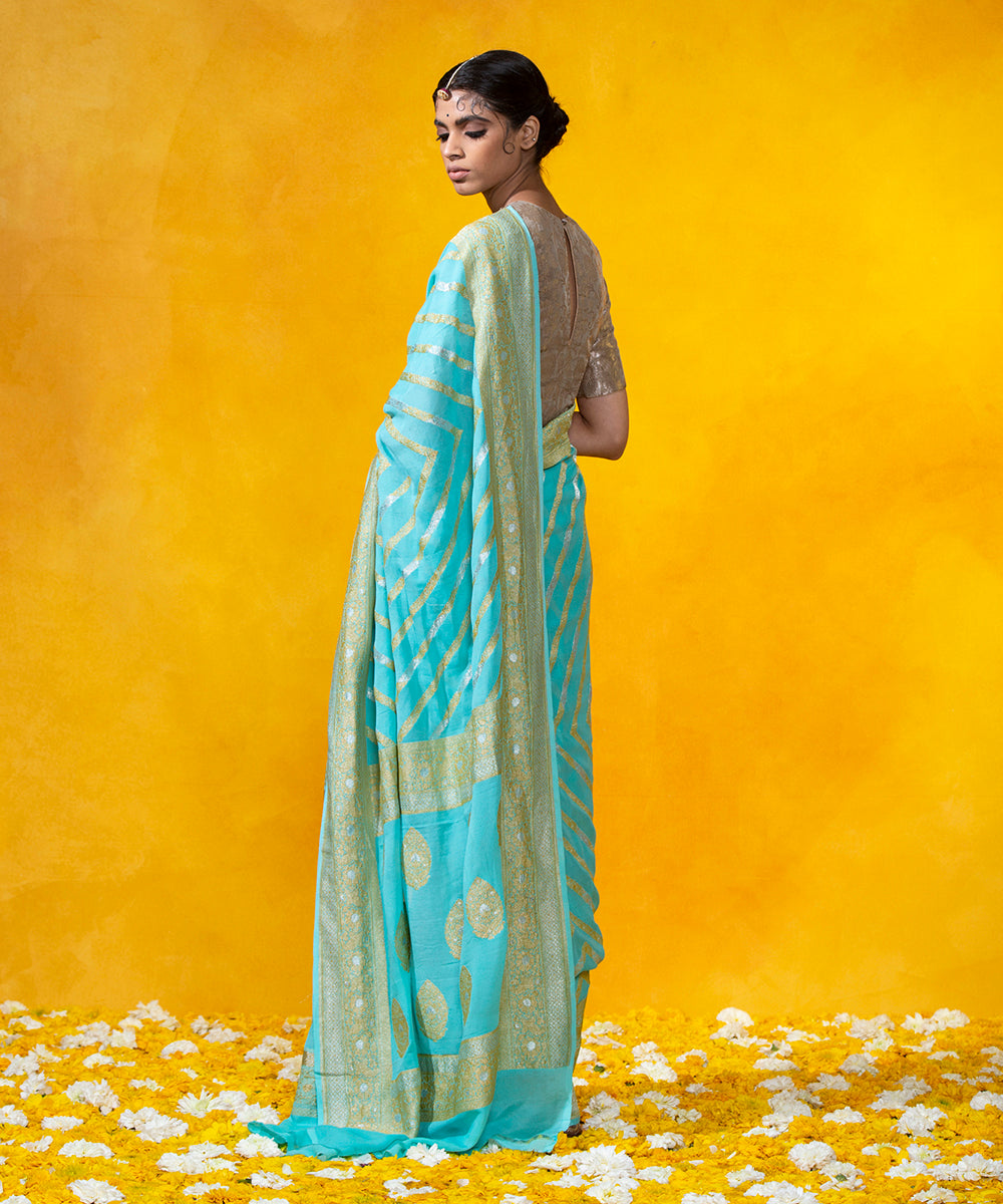 Ocean_Blue_Handloom_Kadhwa_Bel_Saree_In_Banarasi_Georgette_WeaverStory_03