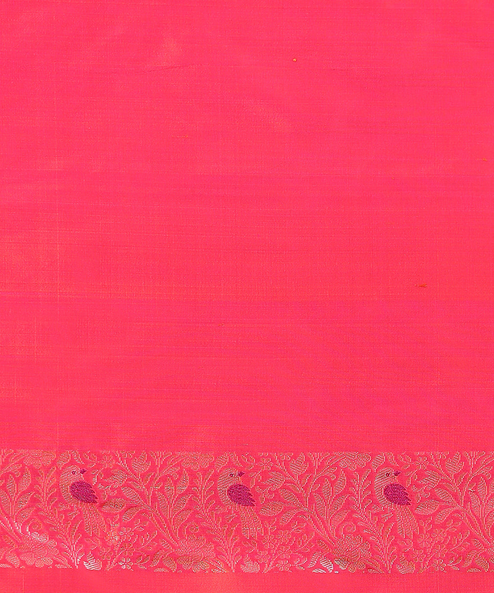 Handloom_Mustard_Brocade_Pure_Katan_Silk_Banarasi_Saree_With_Pink_Meenakari_Shikargah_Border_WeaverStory_05