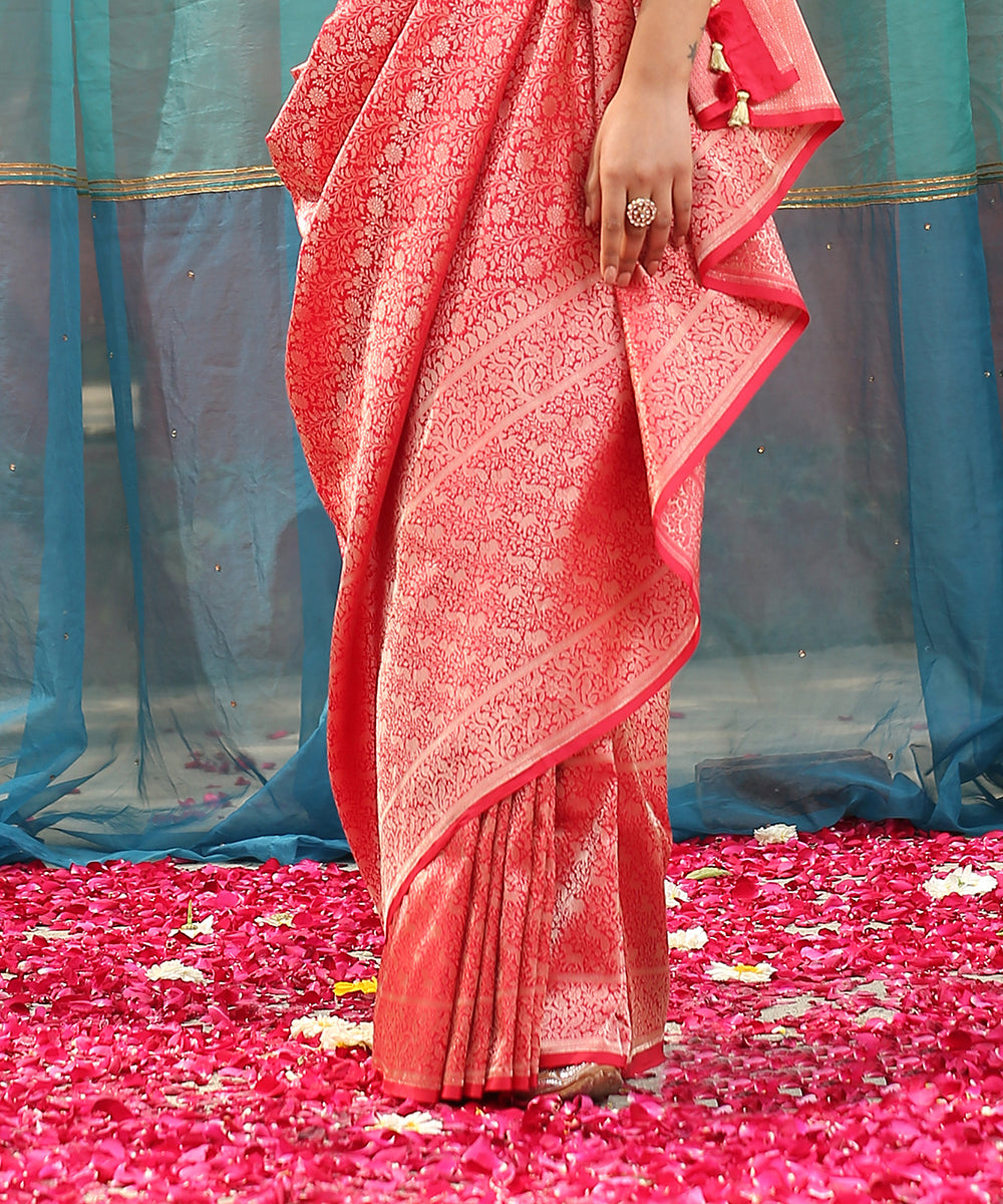 Handloom_Red_Brocade_Shikargah_Pure_Katan_Silk_Banarasi_Saree_WeaverStory_04
