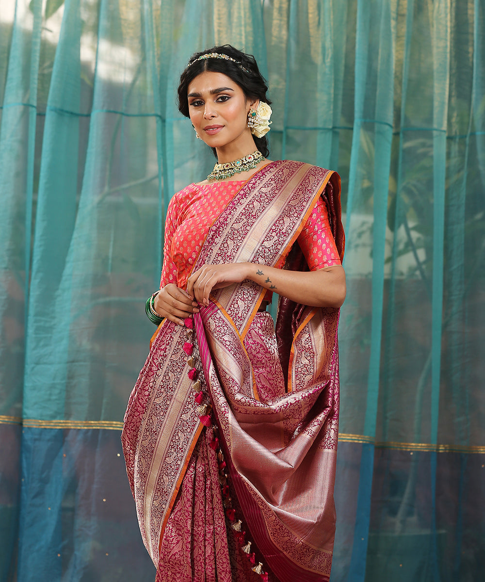 Handloom_Purple_Pure_Katan_Silk_Brocade_Shikargah_Banarasi_Saree_With_Birds_WeaverStory_01