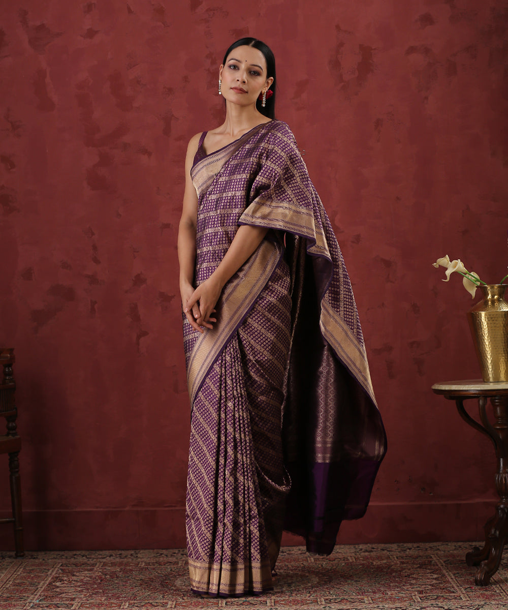 Handloom_Purple_Pure_Katan_Tanchoi_Banarasi_Saree_with_Aada_Jaal_Zari_WeaverStory_02