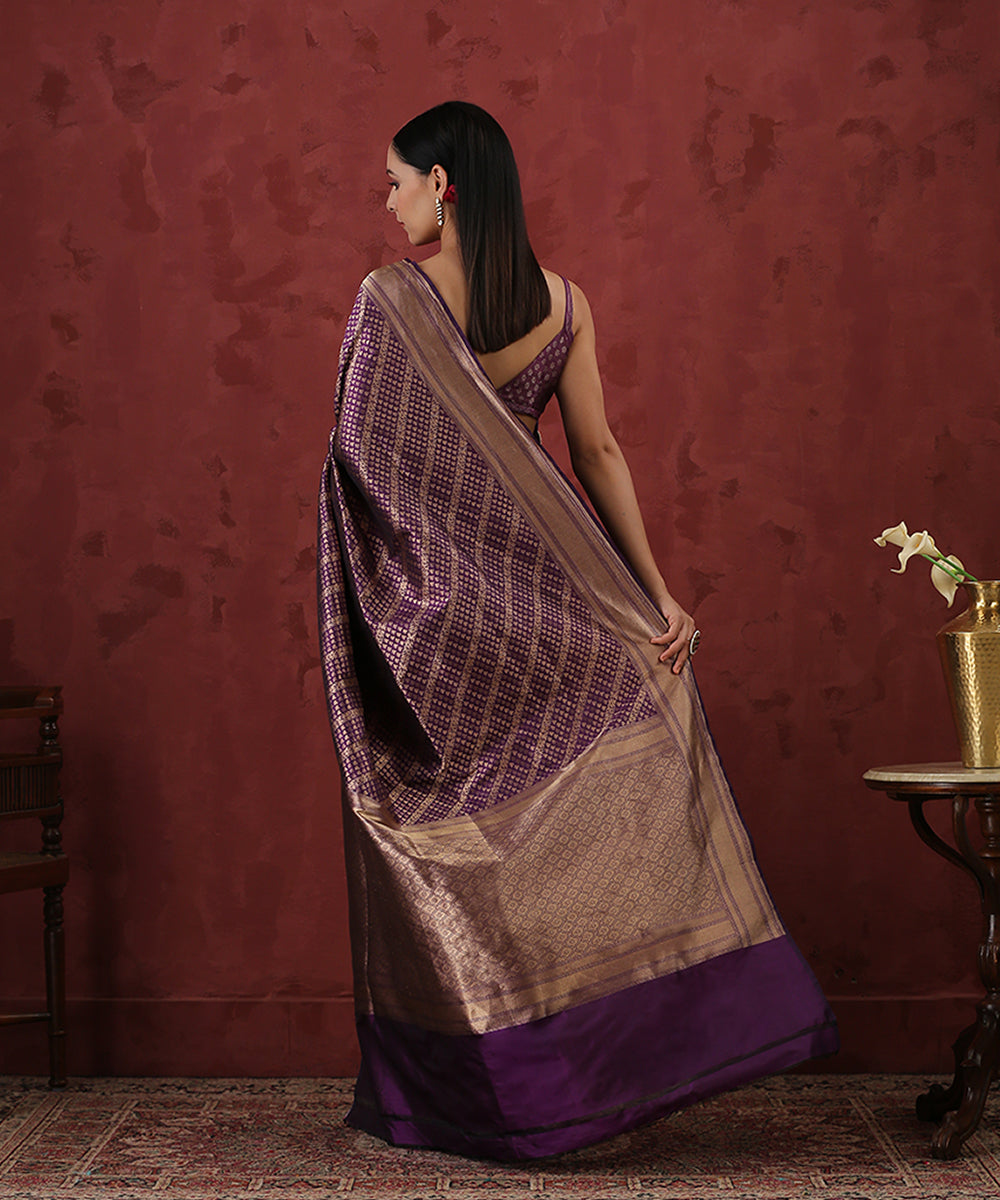 Handloom_Purple_Pure_Katan_Tanchoi_Banarasi_Saree_with_Aada_Jaal_Zari_WeaverStory_03