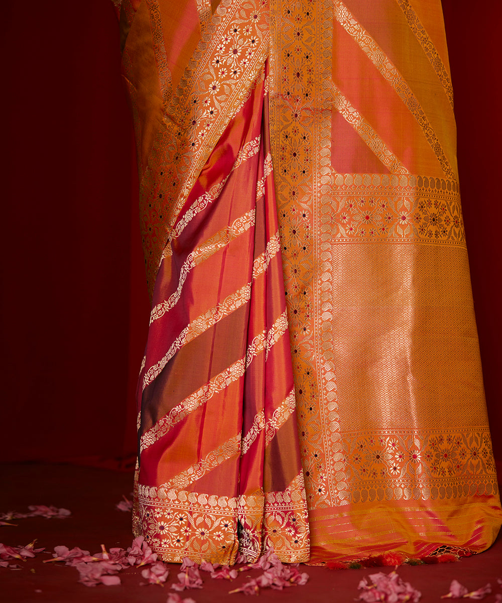 Peach_And_Orange_Handloom_Pure_Katan_Silk_Rangkaat_Banarasi_Saree_WeaverStory_04
