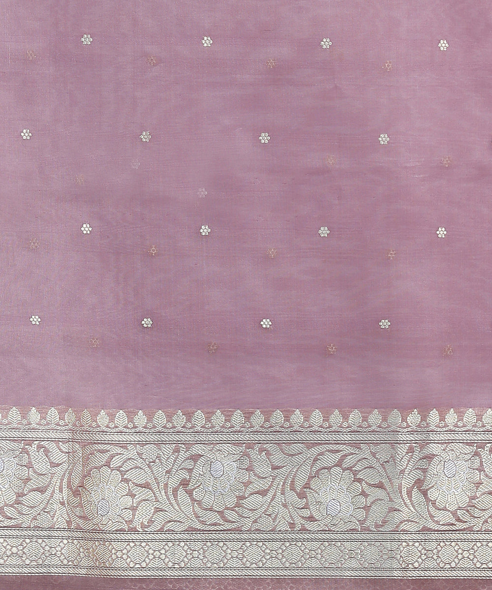 Handloom_Old_Rose_Kora_Silk_Banarasi_Saree_With_Gold_And_Silver_Zari_Booti_WeaverStory_05