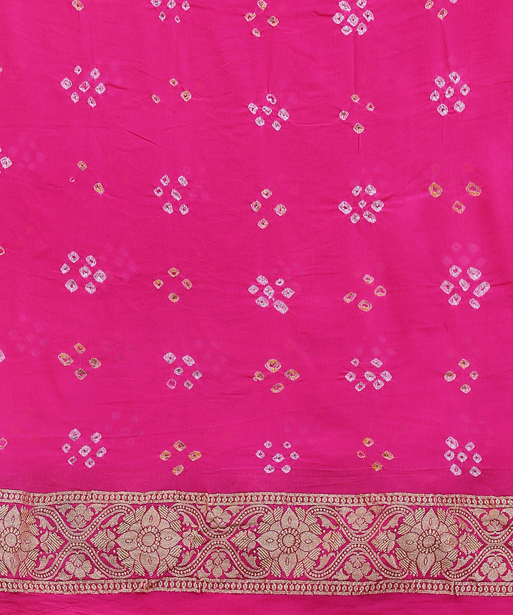 Handloom_Pink_Banarasi_Cutwork_Georgette_Bandhani_Saree_WeaverStory_05