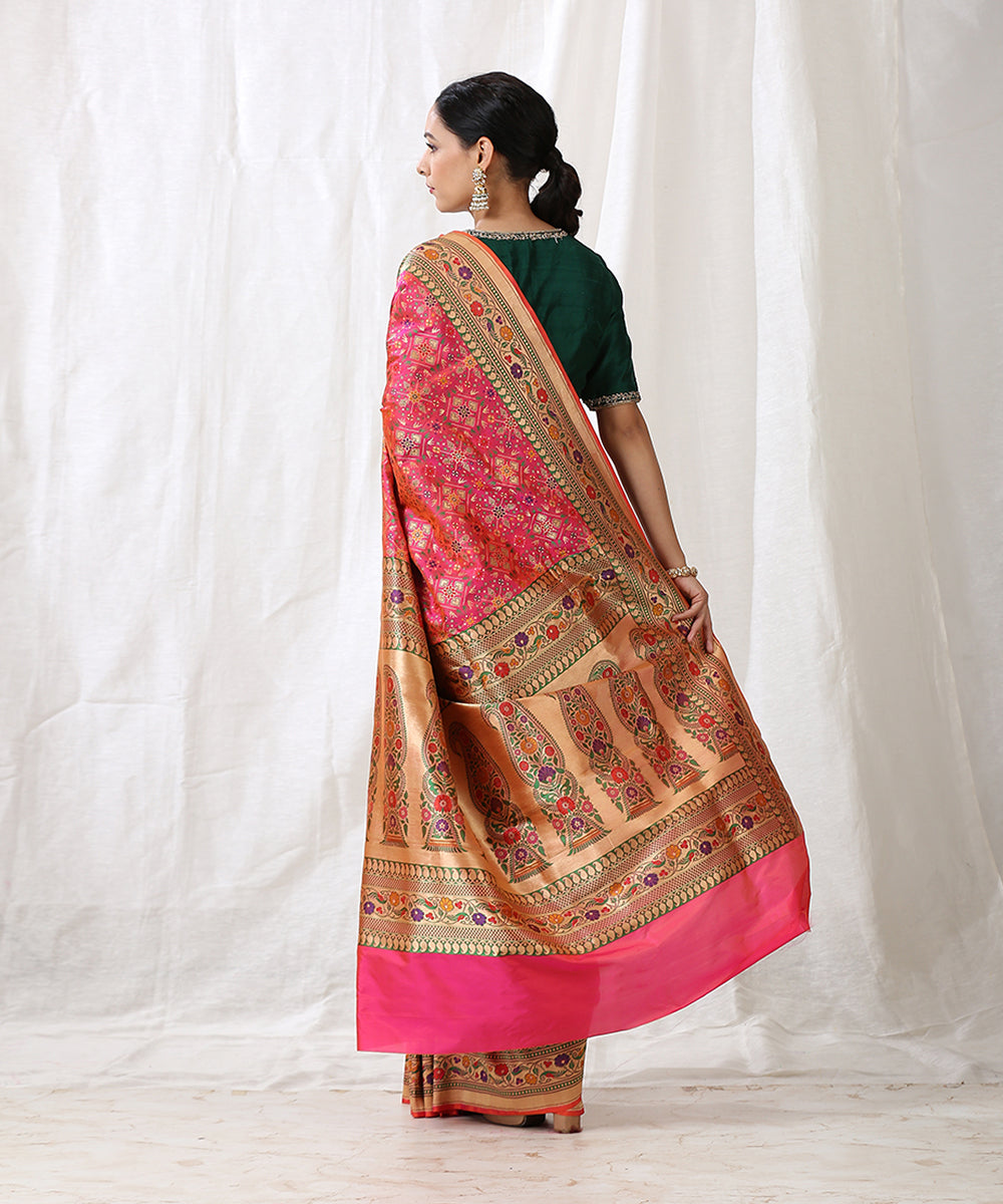 Rani_Pink_Handloom_Double_Warp_Pure_Katan_Silk_Banarasi_Patola_Saree_WeaverStory_03