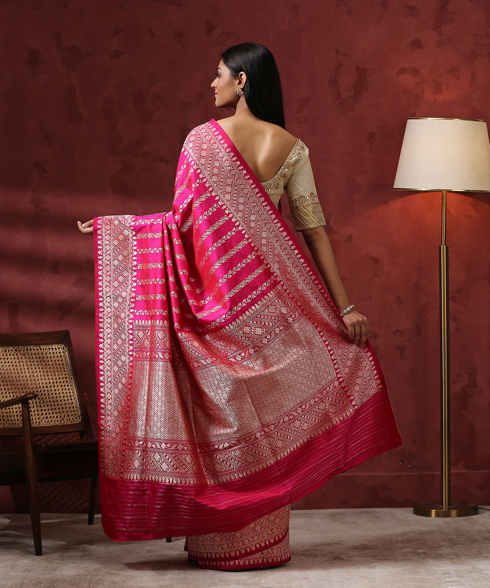 Handloom_Rani_Pink_Kadhwa_Pure_Katan_Silk_Banarasi_Saree_WeaverStory_03