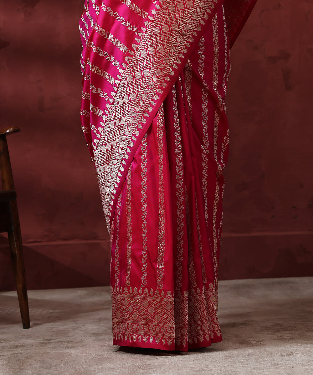 Handloom_Rani_Pink_Kadhwa_Pure_Katan_Silk_Banarasi_Saree_WeaverStory_04
