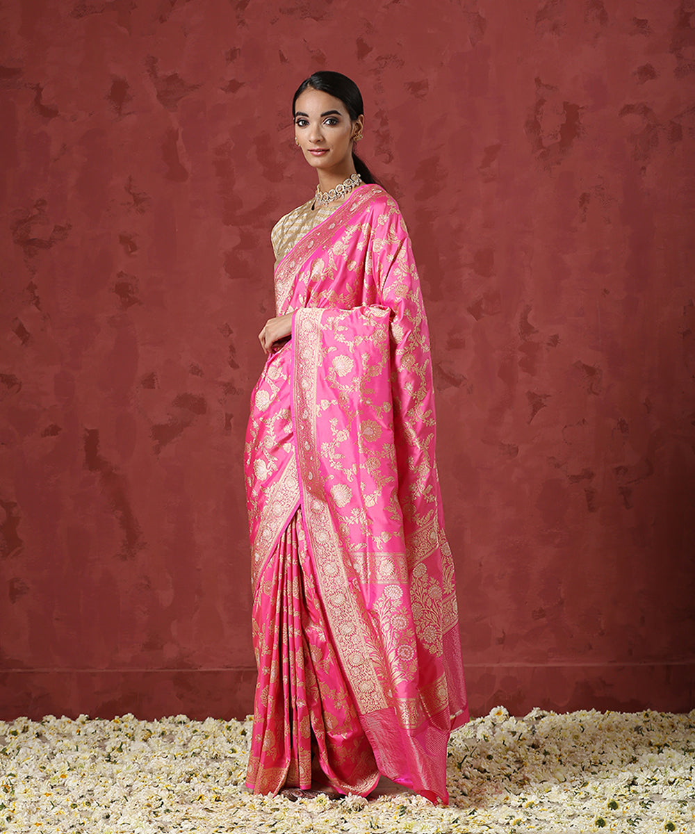 Candy_Pink_Handloom_Pure_Katan_Silk_Banarasi_Saree_with_Sona_Rupa_Jaal_WeaverStory_02