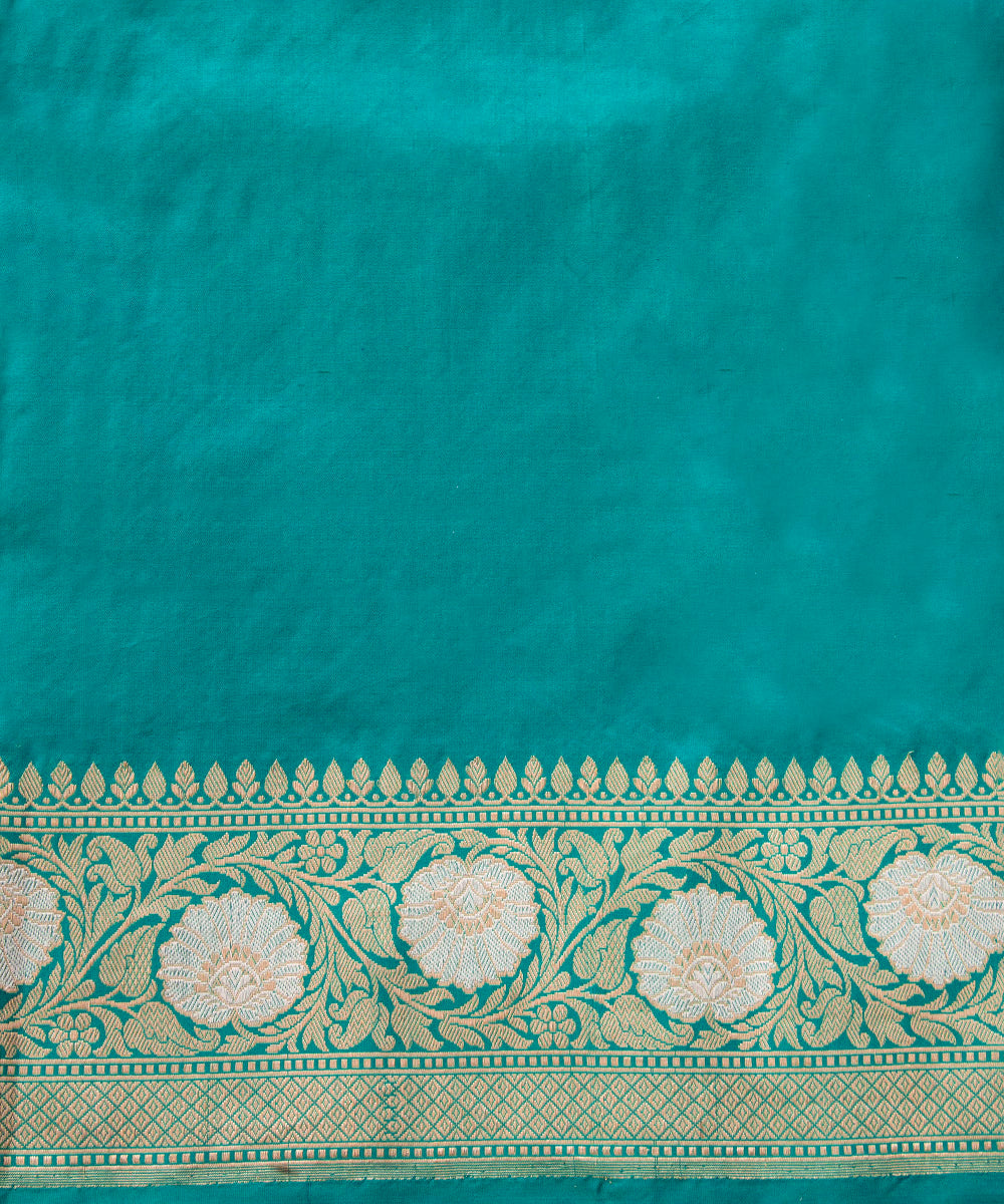 Handloom_Teal_Green_Pure_Katan_Silk_Banarasi_Saree_with_Sona_Rupa_Jaal_WeaverStory_06