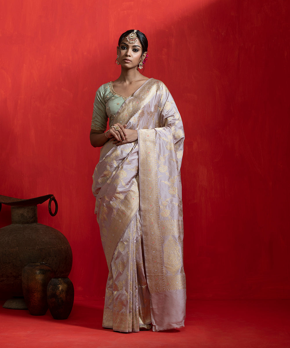 Handloom_Lavender_Pure_Katan_Silk_Banarasi_Saree_Sona_Rupa_Kadhwa_Jangla_With_Pink_Meenakari_WeaverStory_02