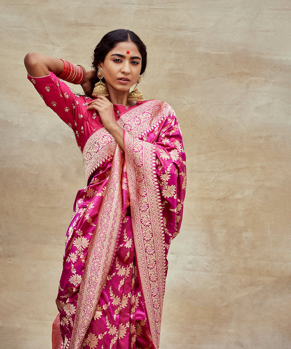 Handloom_Plum_Pure_Katan_Silk_Banarasi_Saree_with_Sona_Rupa_Jaal_WeaverStory_01