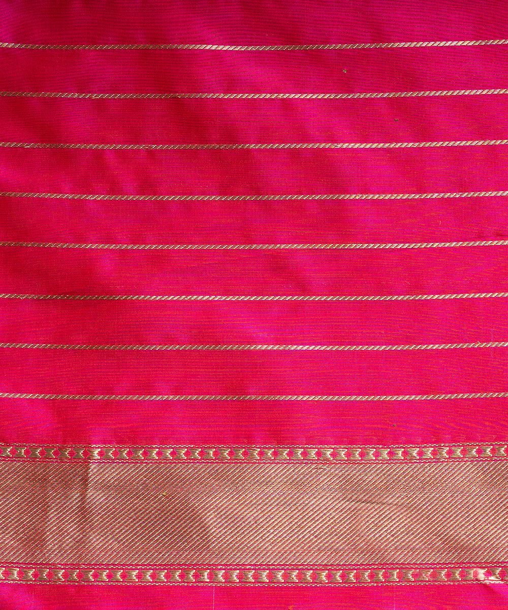 Pink_Handloom_Pure_Katan_Silk_Kimkhab_Banarasi_Saree_With_Mehraab_Jaal_WeaverStory_05