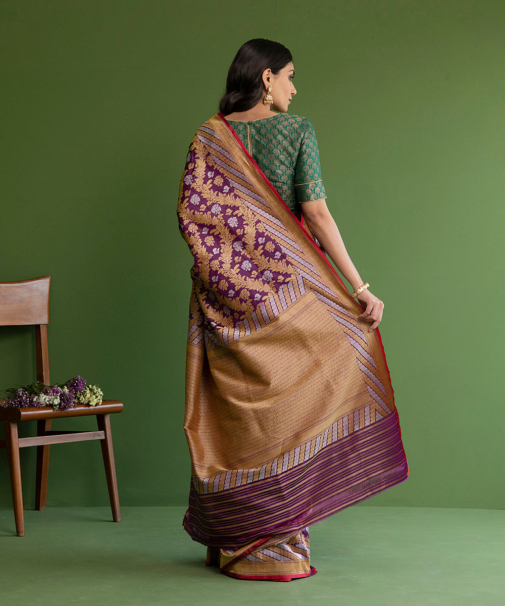 Handloom_Purple_Pure_Katan_Silk_Banarasi_Saree_with_Aada_Leheriya_Jaal_WeaverStory_03