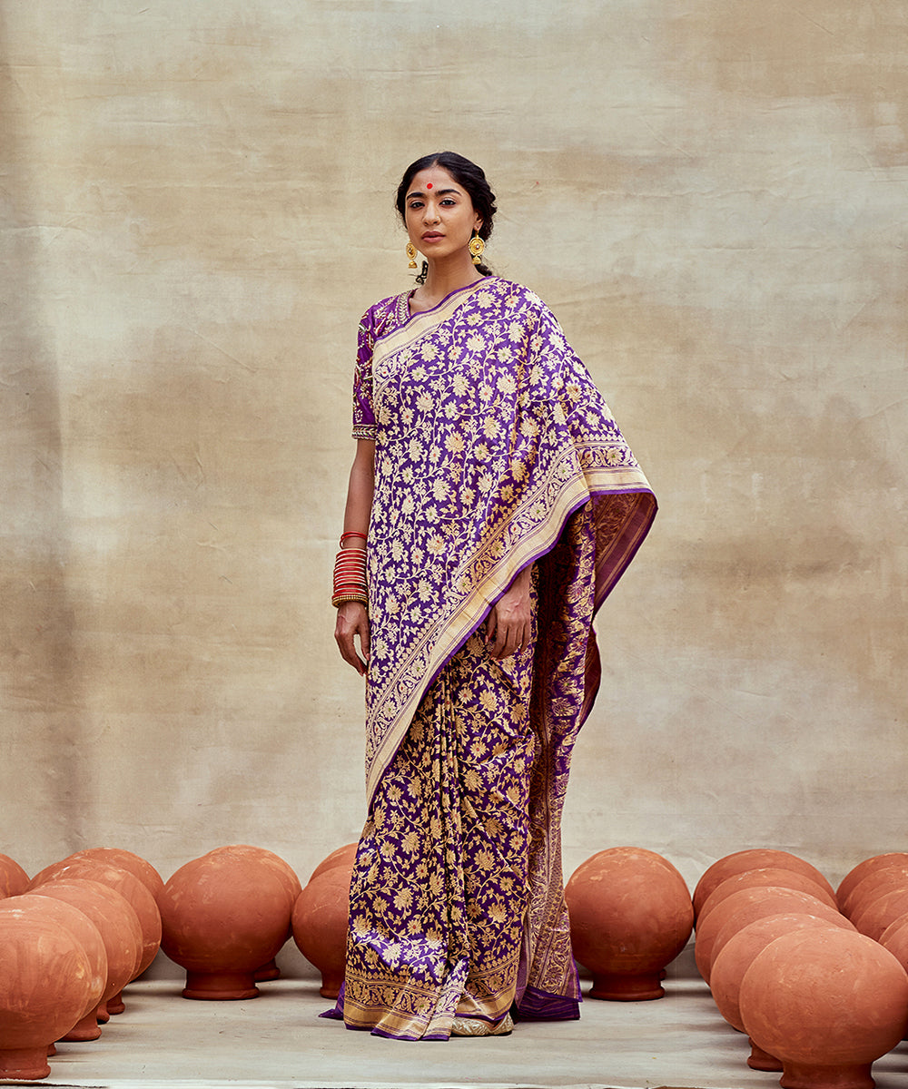 Handloom_Purple_Pure_Katan_Silk_Banarasi_Saree_With_Intricate_Meenakari_WeaverStory_03