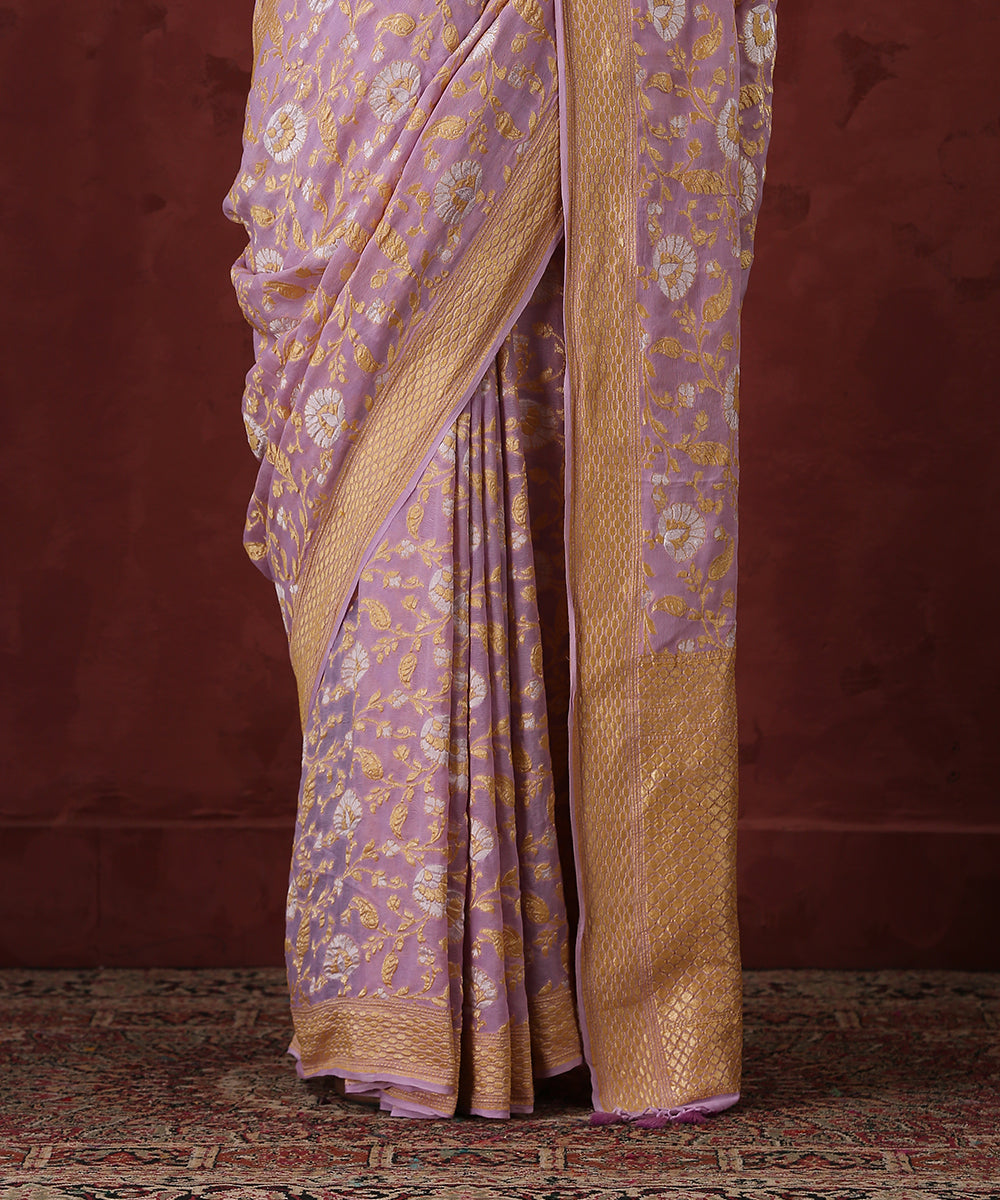 Handloom_Lavender_Georgette_Banarasi_Saree_with_Sona_Rupa_Jaal_WeaverStory_04
