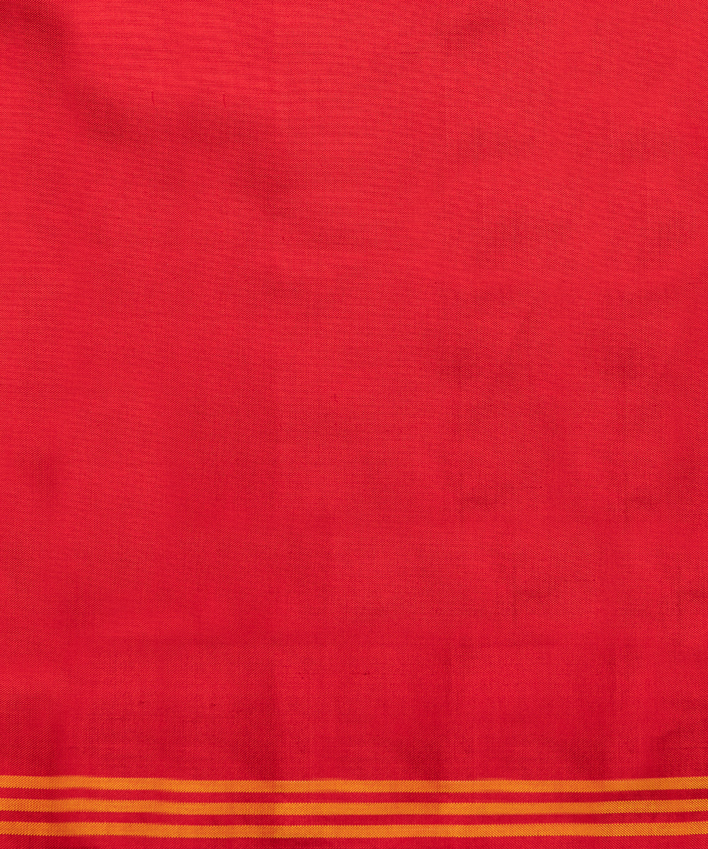 Handloom_Red_Single_Ikat_Weft_Dyed_8_Ply_Mulberry_Silk_Patola_Saree_With_Chevrons_WeaverStory_05