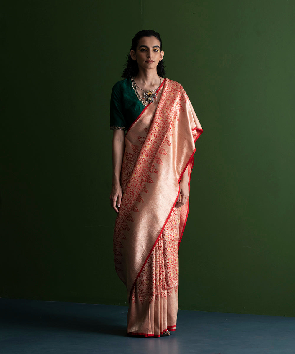 Handloom_Red_Pure_Katan_Silk_Kimkhab_Shikargah_Banarasi_Saree_with_Zari_Border_WeaverStory_02