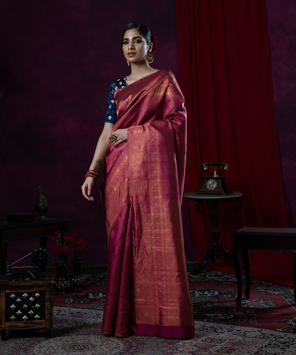 Handloom_Wine_Brocade_Weave_Pure_Silk_Kanjivaram_Saree_WeaverStory_02