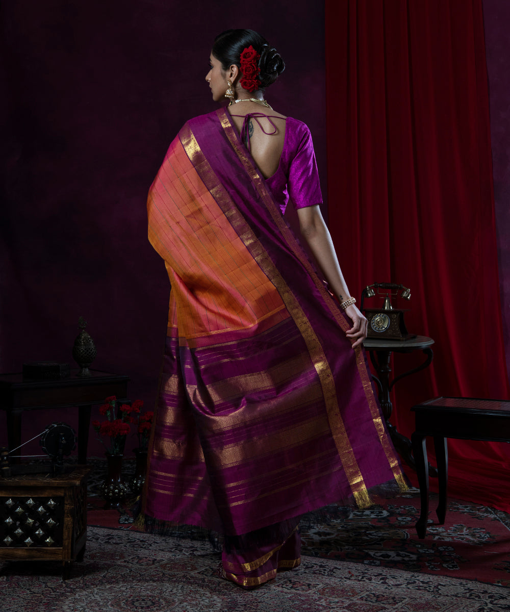 Handloom_Peach_and_Pink_Dual_Tone_Pure_Silk_Kanjivaram_Saree_WeaverStory_03