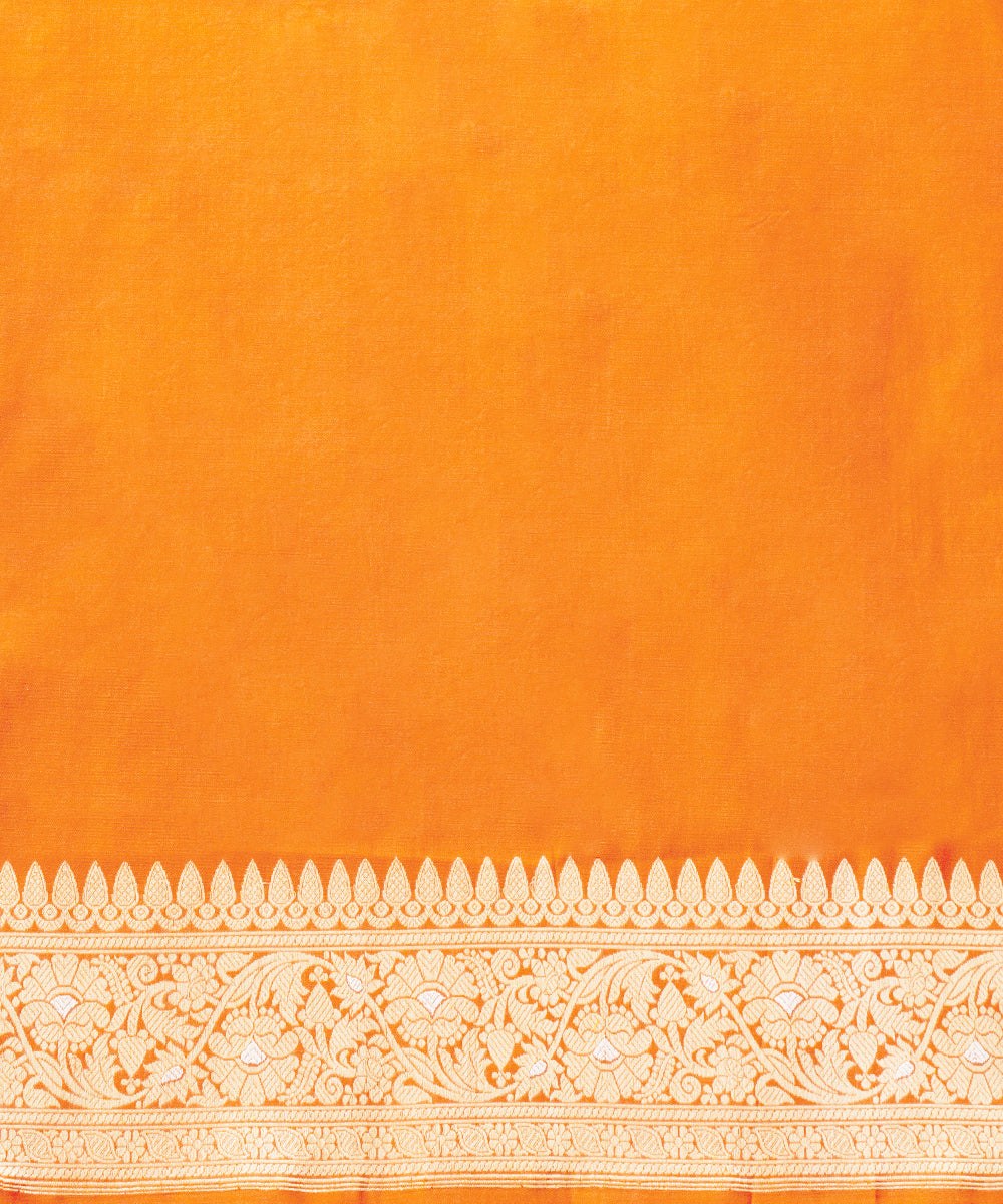 Orange_Handloom_Pure_Katan_Silk_Banarasi_Saree_With_Silver_Meenakari_WeaverStory_05