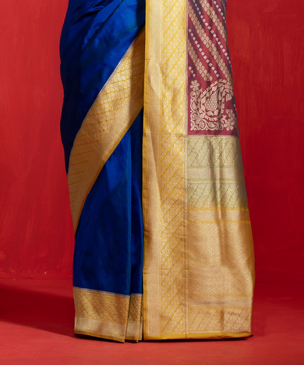 Peacock_Blue_Handloom_Pure_Katan_Silk_Banarasi_Saree_With_Rangkaat_Pallu_WeaverStory_04