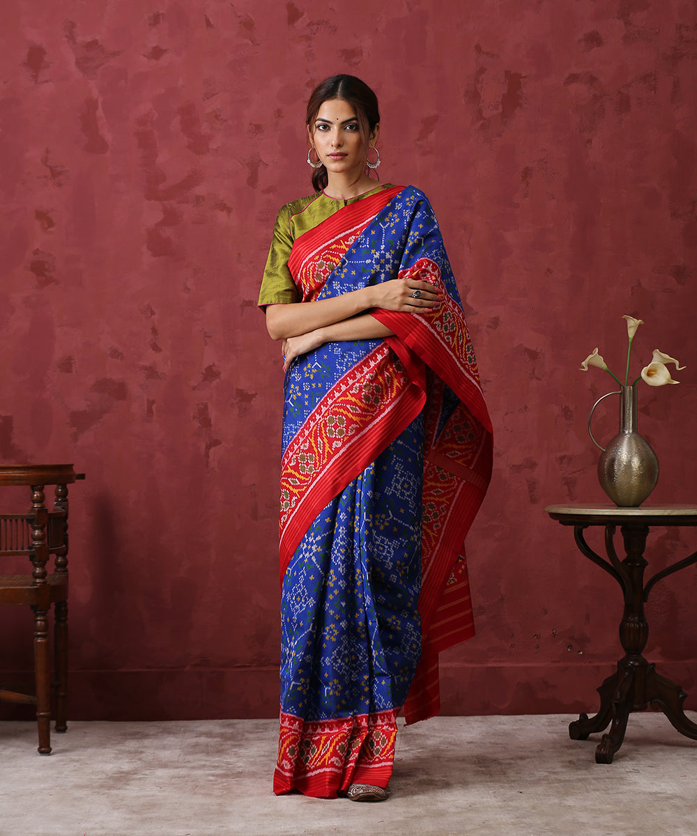 Blue_Handloom_8_Ply_Mulberry_Silk_Patola_Saree_WeaverStory_02