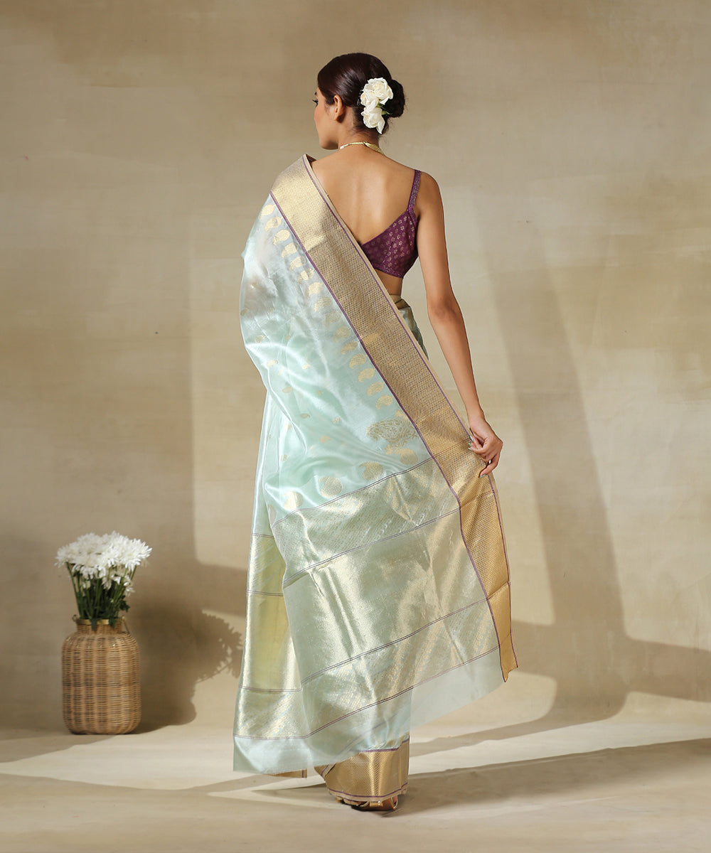Handloom_Light_Green_Chanderi_Silk_Saree_With_Paisley_Woven_All_Over_And_Paisley_Border_WeaverStory_03
