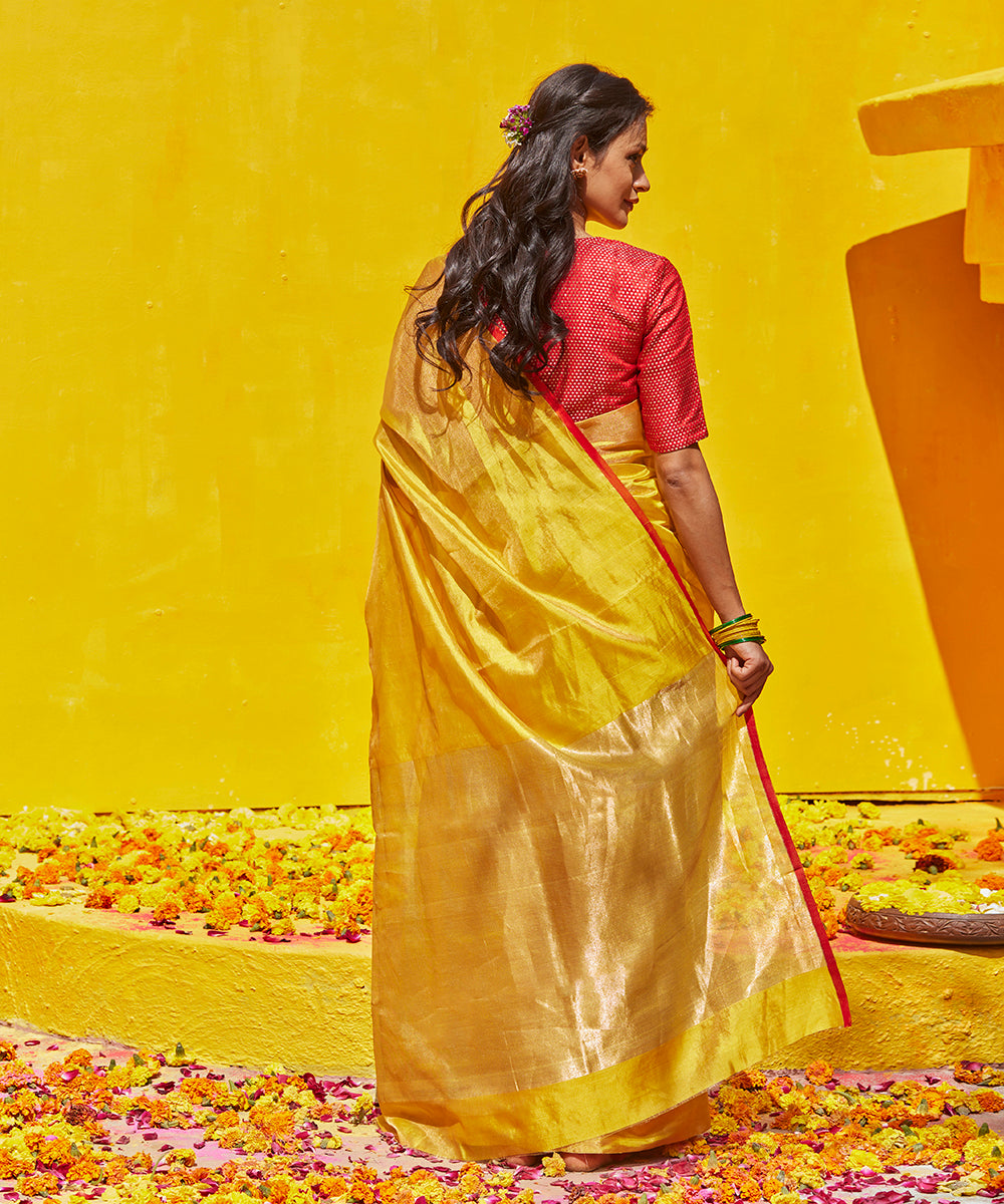 Mustard_Handloom_Pure_Tissue_Chanderi_Saree_With_Zari_Border_WeaverStory_03