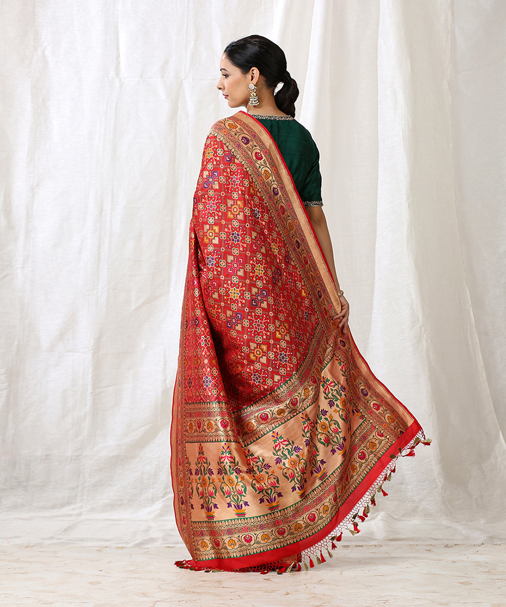 Red_Handloom_Pure_Katan_Silk_Banarasi_Patola_Saree_with_Meenakari_WeaverStory_03