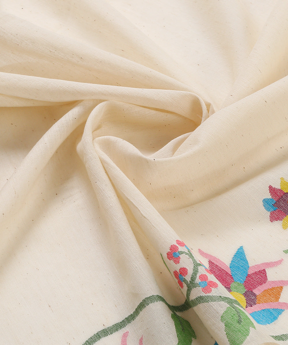 Handloom_Offwhite_Cotton_Jamdani_Saree_With_Tree_Design_Pallu_WeaverStory_06