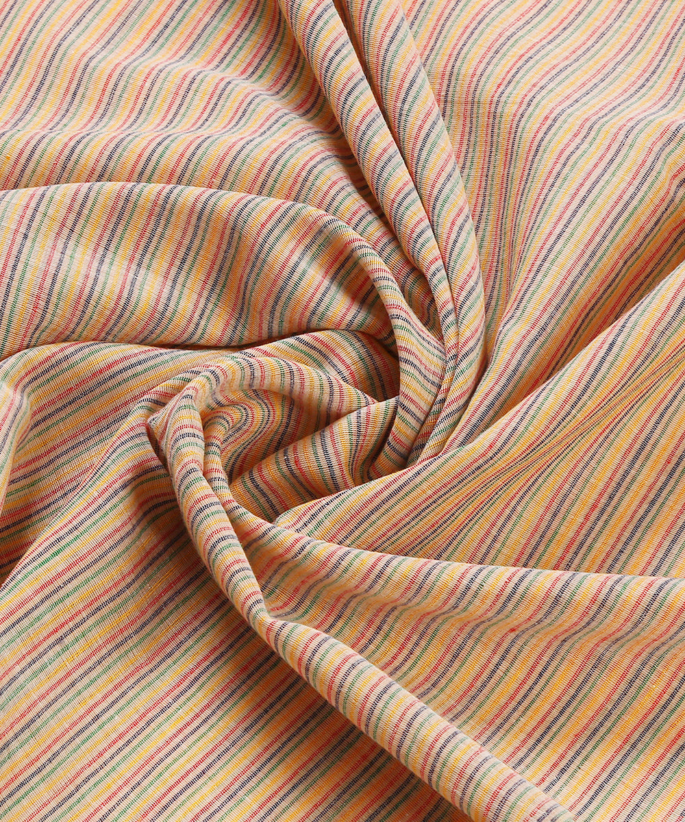 Peach_Handloom_MulMul_Jamdani_Saree_With_Multicolor_Booti_WeaverStory_05