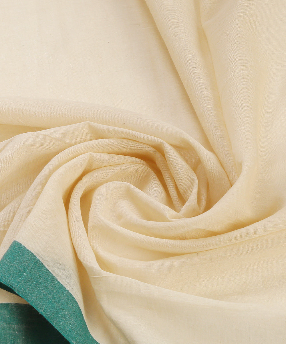 Cream_Handloom_Cotton_Jamdani_Saree_With_Leaf_Pallu_WeaverStory_06