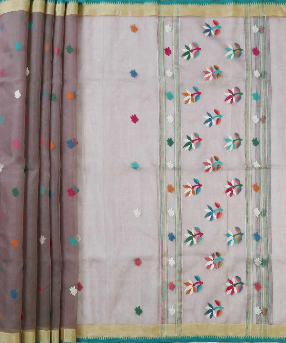 Handloom_Purple_Muslin_Dhakai_Jamdani_Saree_With_Small_Lotus_Boota_WeaverStory_04