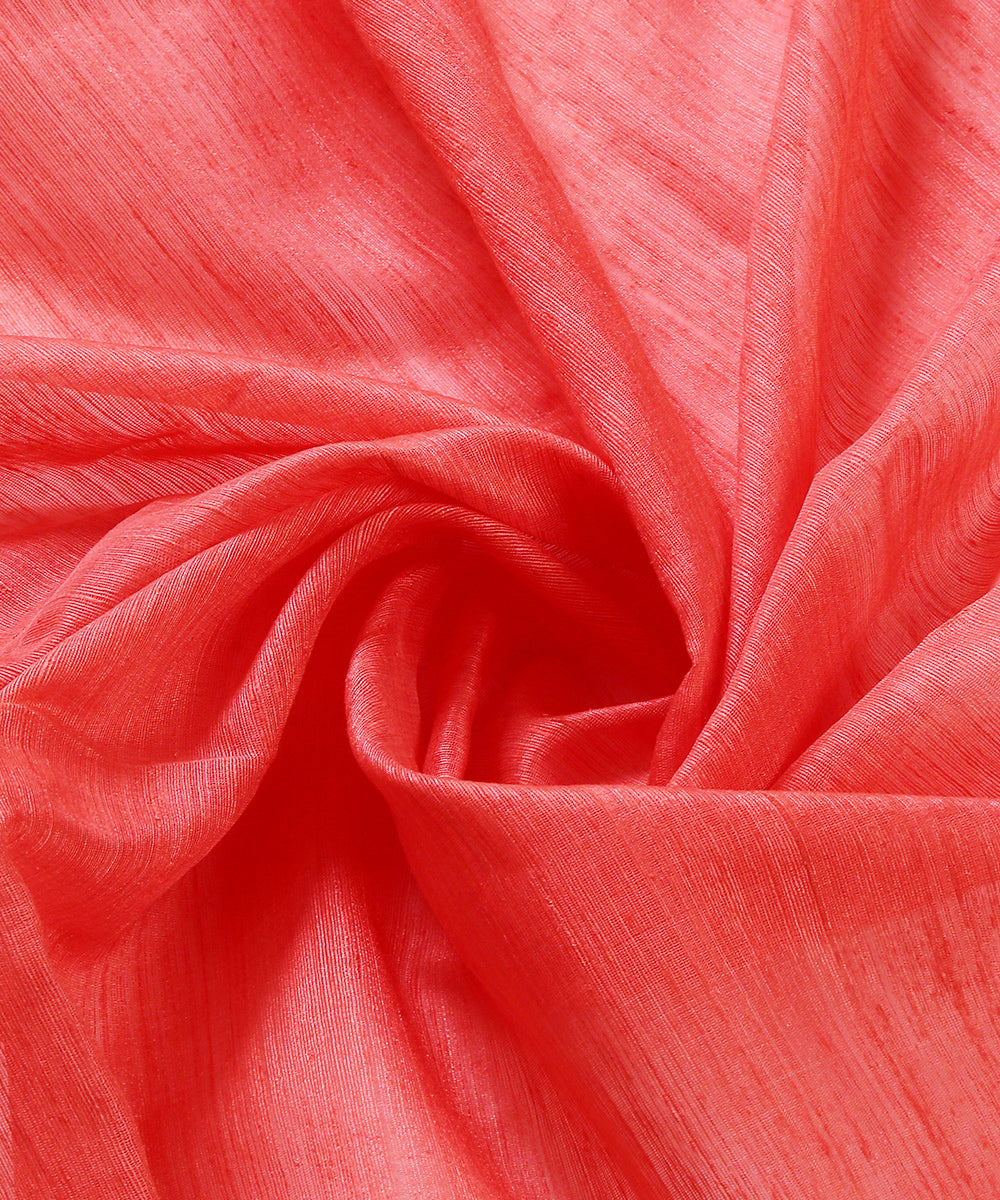 Handloom_Carrot_Colour_Matka_Silk_Saree_With_Muslin_Jamdani_Pallu_WeaverStory_06