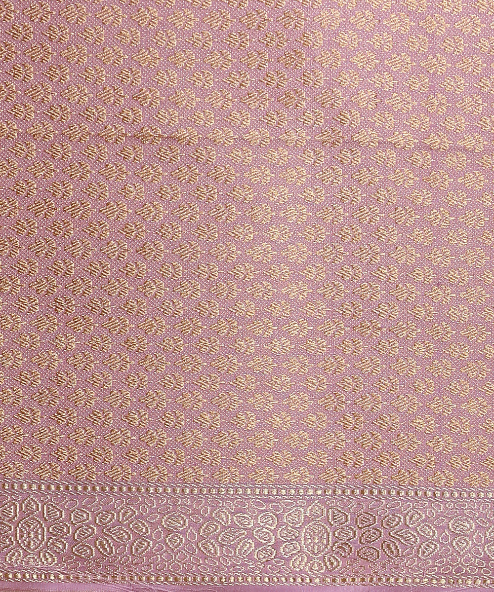 Handloom_Golden_Beige_Silk_Tissue_Banarasi_Saree_With_Checks_And_Satin_Border_WeaverStory_05