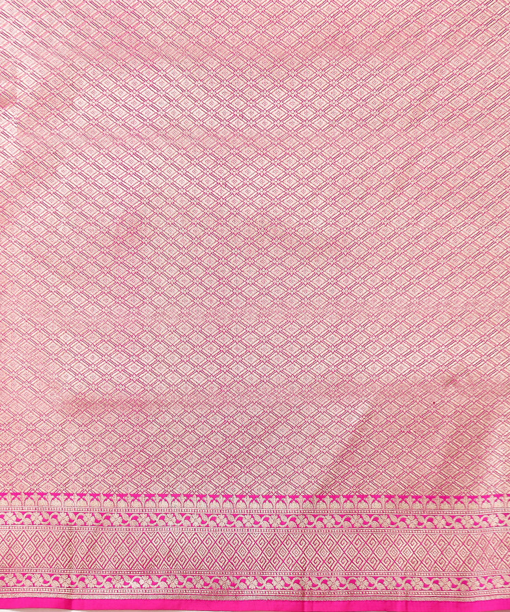 Hot_Pink_Handloom_Pure_Katan_Silk_Banarasi_Saree_with_Cutwork_Diagonal_Bel_WeaverStory_05