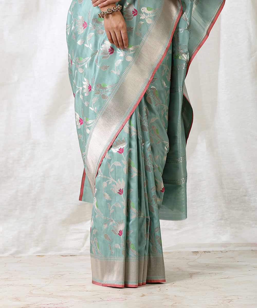 Powder_Blue_Handloom_Pure_Katan_Silk_Banarasi_Saree_with_Parrot_Motifs_WeaverStory_04
