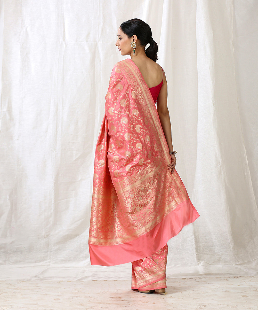 Handloom_Rose_Pink_Pure_Katan_Silk_Banarasi_Saree_With_Cutwork_Silver_Meenakari_WeaverStory_03