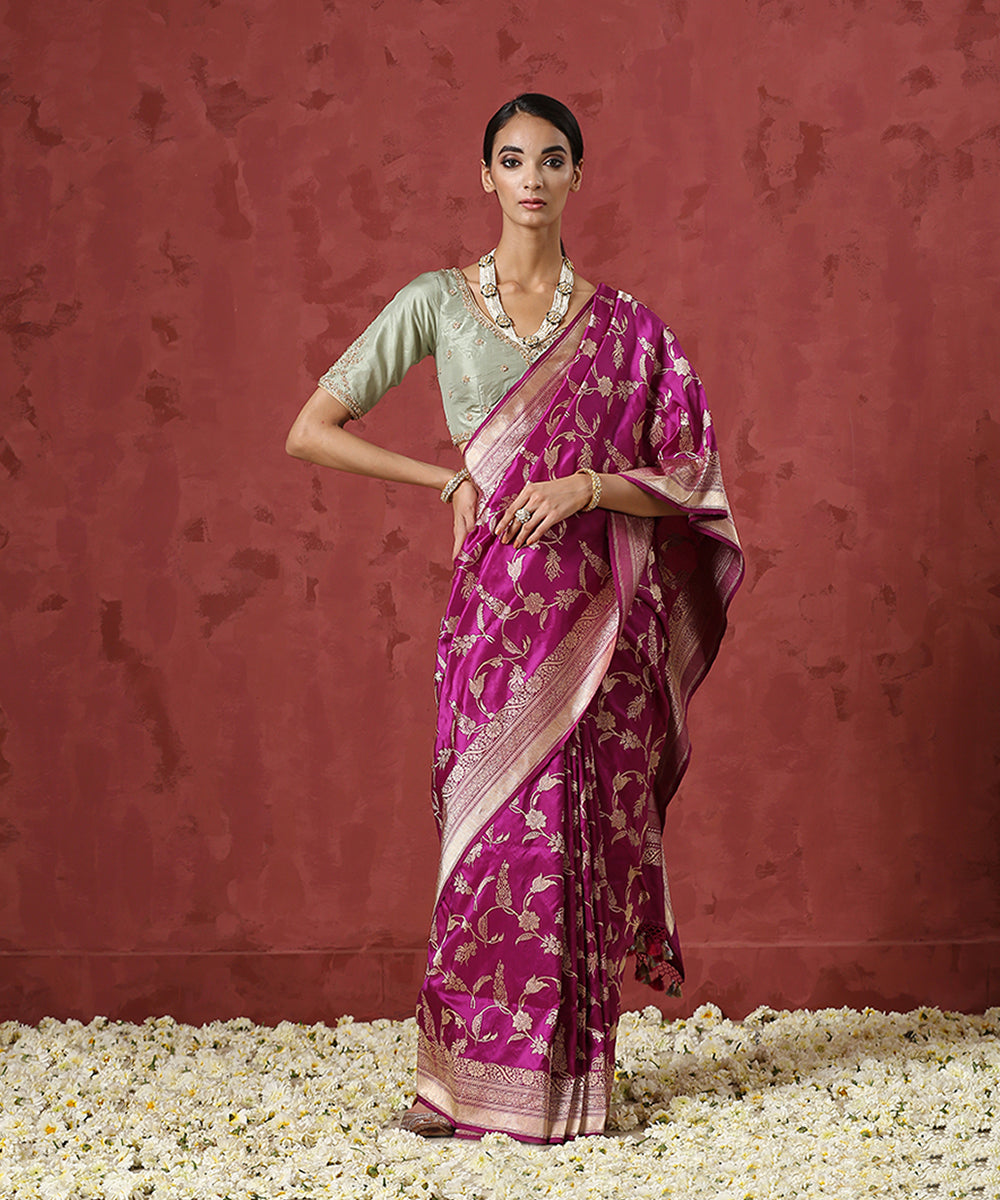 Purple_Handloom_Pure_Katan_Silk_Banarasi_Saree_with_Zari_Jaal_WeaverStory_02