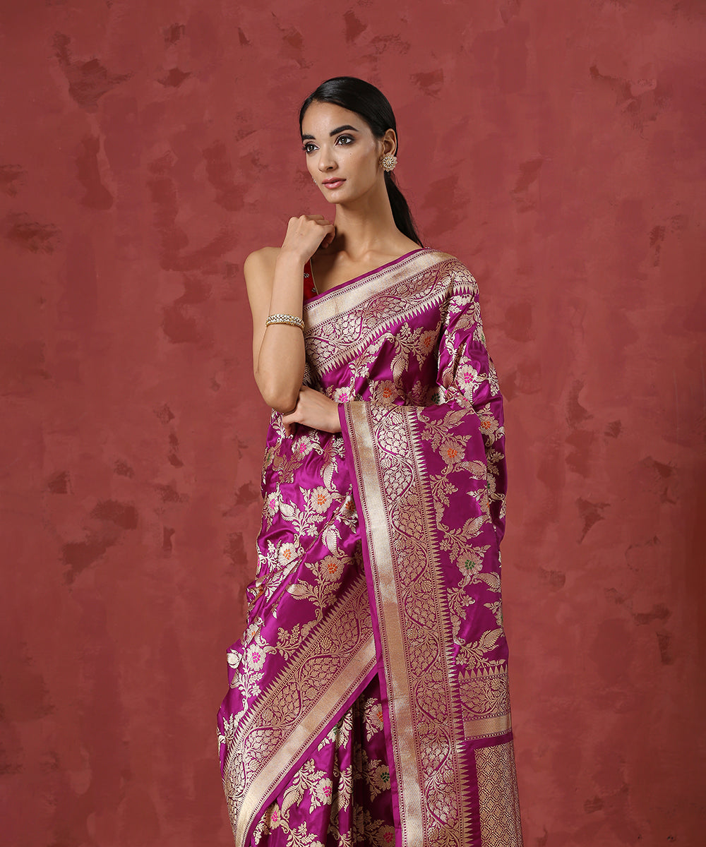 Handloom_Purple_Pure_Katan_Silk_Jangla_Banarasi_Saree_With_Meenakari_WeaverStory_01