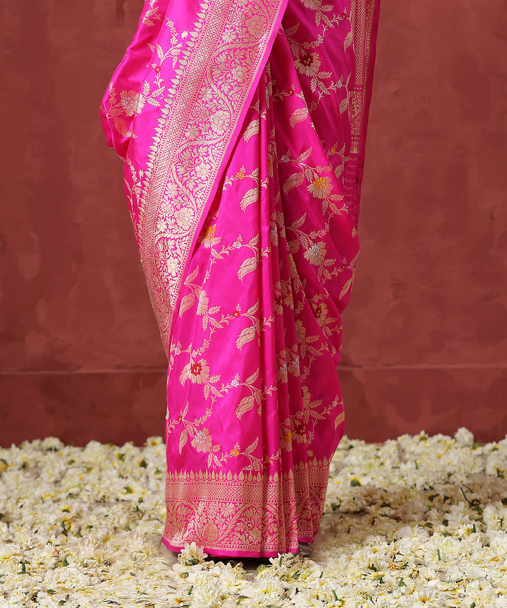 Hot_Pink_Handloom_Pure_Katan_Silk_Banarasi_Saree_With_Meenakari_Work_WeaverStory_04