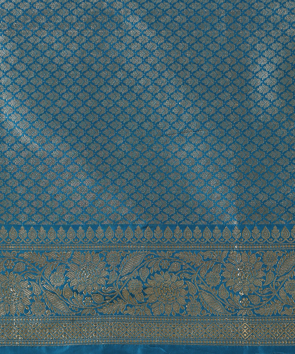 Teal_Handloom_Pure_Katan_Silk_Jangla_Banarasi_Saree_with_Kadhwa_Weave_WeaverStory_05