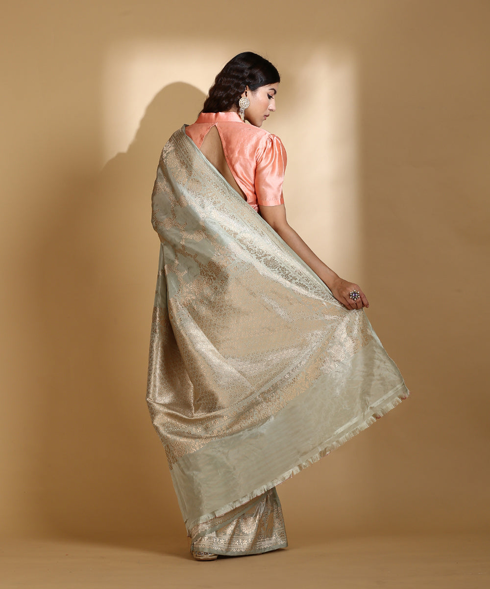 Handloom_Pista_Green_Pure_Silk_Tissue_Banarasi_Saree_With_Kadhwa_Jaal_WeaverStory_03