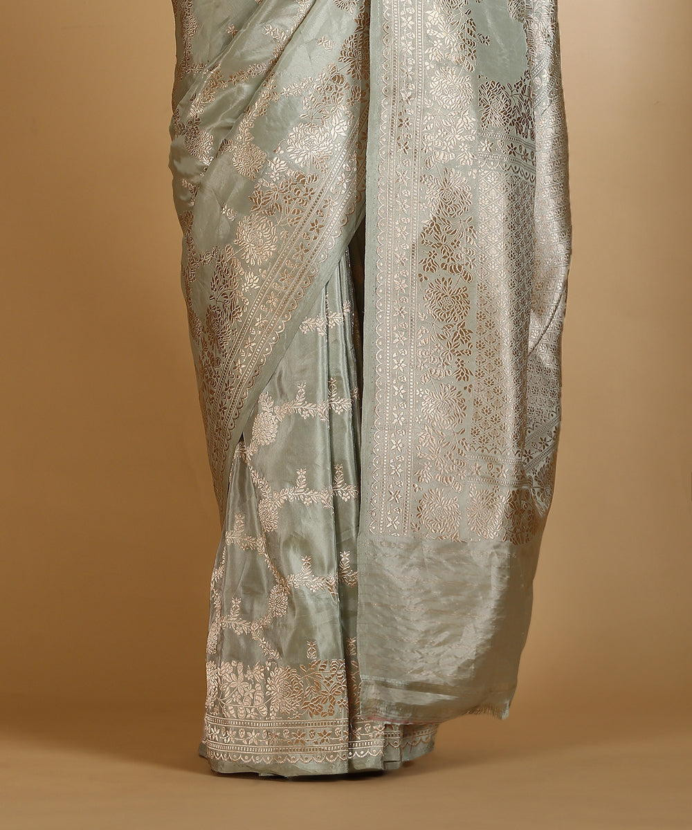 Handloom_Pista_Green_Pure_Silk_Tissue_Banarasi_Saree_With_Kadhwa_Jaal_WeaverStory_04